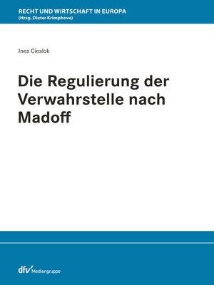 cover image of Die Regulierung der Verwahrstelle nach Madoff